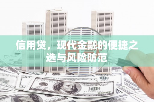 鹤城信用贷，现代金融的便捷之选与风险防范